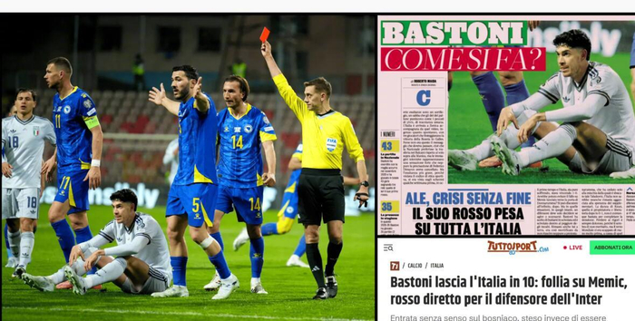 巴斯托尼红牌致意大利出局遭批，巴萨或加速引进|巴塞罗那|世界杯|亚历山德罗·巴斯托尼|意大利足球队|都灵体育报_新浪体育_新浪新闻